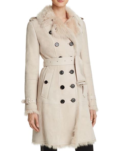 burberry toddingwall shearling trench